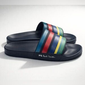 Paul Smith NWOT Signature Striped Slides, multicolor, sz 43-44 (US10- 10 1/2)